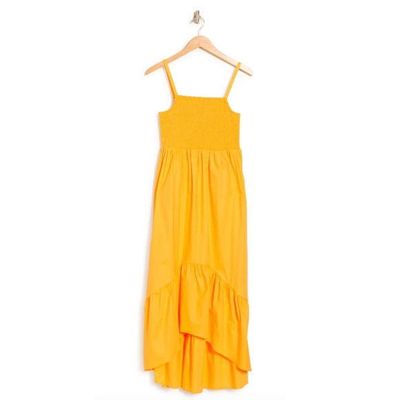 LAUNDRY BY SHELLI SEGAL Sleeveless Smocked High-Low Midi Dress - Picture 1 of 9